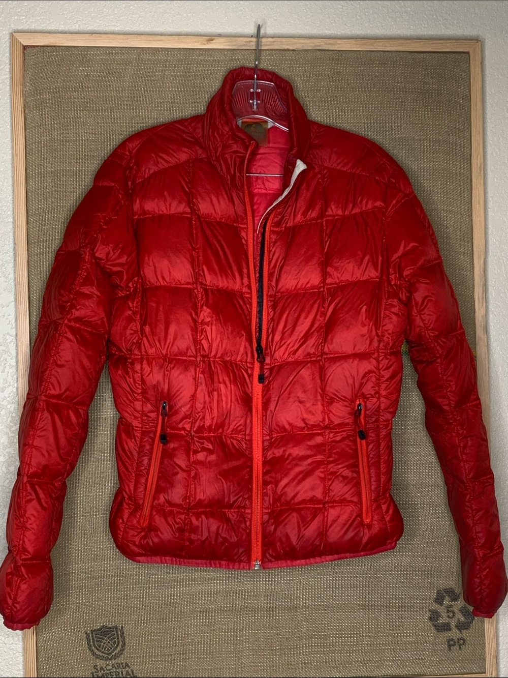 Eddie Bauer Red Quilted Puffer Jacket
